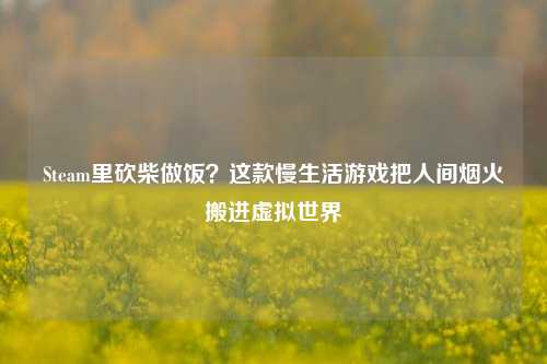 Steam里砍柴做饭?这款慢生活游戏把人间烟火搬进虚拟世界