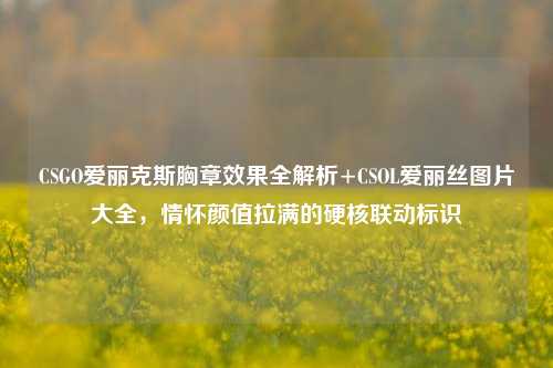 CSGO爱丽克斯胸章效果全解析+CSOL爱丽丝图片大全,情怀颜值拉满的硬核联动标识