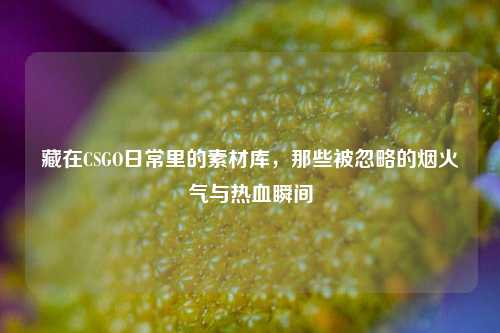 藏在CSGO日常里的素材库,那些被忽略的烟火气与热血瞬间