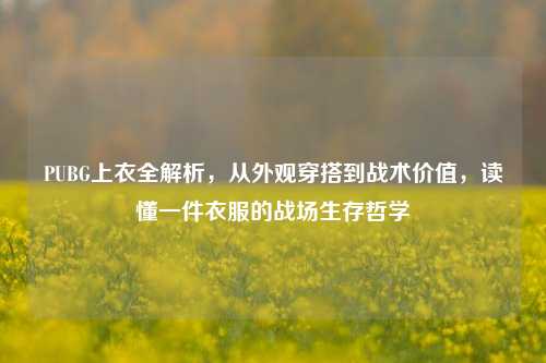 PUBG上衣全解析,从外观穿搭到战术价值,读懂一件衣服的战场生存哲学