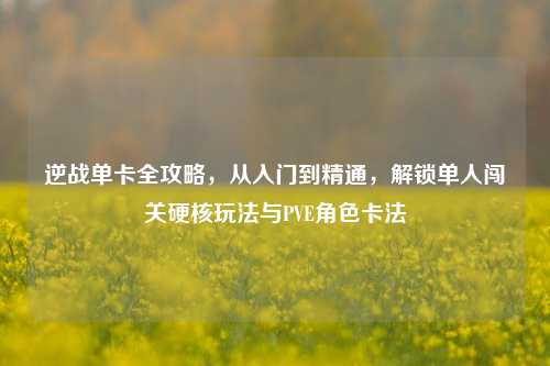 逆战单卡全攻略,从入门到精通,解锁单人闯关硬核玩法与PVE角色卡法