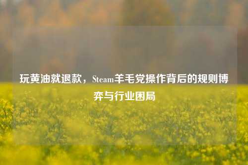 玩黄油就退款，Steam羊毛党操作背后的规则博弈与行业困局