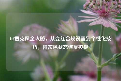 CF麦克风全攻略，从变红合规设置到个性化技巧，附灰色状态恢复按键