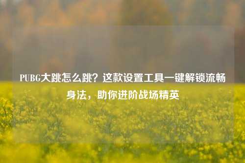 PUBG大跳怎么跳?这款设置工具一键解锁流畅身法,助你进阶战场精英