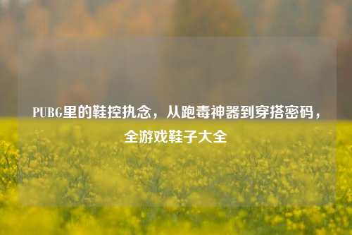 PUBG里的鞋控执念,从跑毒神器到穿搭密码,全游戏鞋子大全