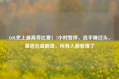LOL史上最离奇比赛!7小时暂停、选手睡过头、基地丝血翻盘,所有人都看傻了