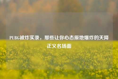 PUBG被炸实录,那些让你心态原地爆炸的天降正义名场面