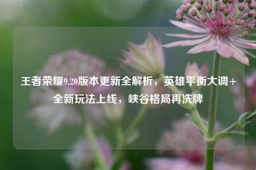 王者荣耀9.20版本更新全解析，英雄平衡大调+全新玩法上线，峡谷格局再洗牌