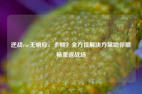 逆战exe无响应、卡顿？全方位解决方案助你顺畅重返战场