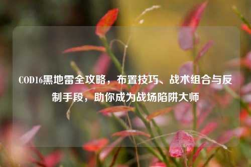 COD16黑地雷全攻略,布置技巧、战术组合与反制手段,助你成为战场陷阱大师