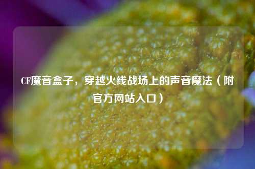 CF魔音盒子,穿越火线战场上的声音魔法(附官方网站入口)