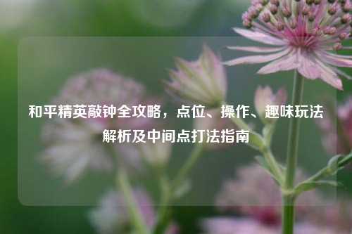 和平精英敲钟全攻略,点位、操作、趣味玩法解析及中间点打法指南