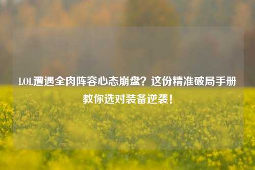 LOL遭遇全肉阵容心态崩盘?这份精准破局手册教你选对装备逆袭!