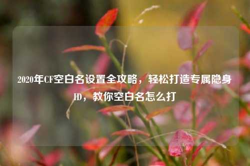 2020年CF空白名设置全攻略,轻松打造专属隐身ID,教你空白名怎么打