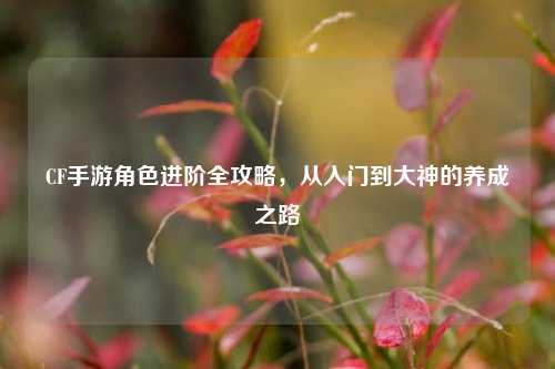 CF手游角色进阶全攻略，从入门到大神的养成之路