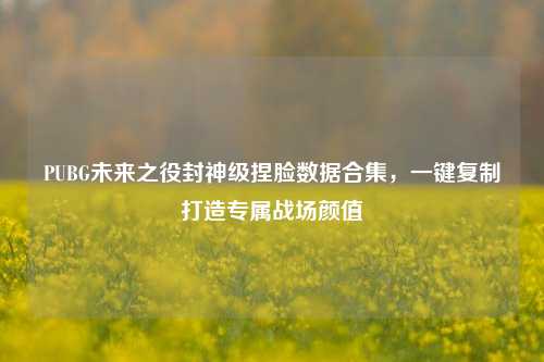 PUBG未来之役封神级捏脸数据合集,一键复制打造专属战场颜值