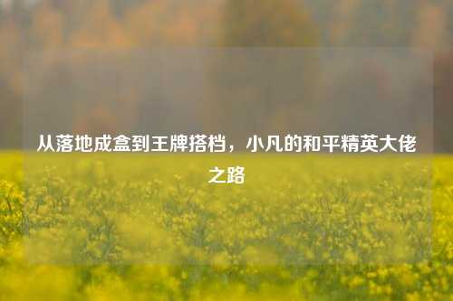 从落地成盒到王牌搭档,小凡的和平精英大佬之路