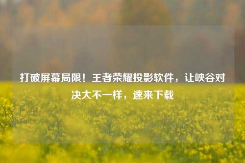 打破屏幕局限！王者荣耀投影软件，让峡谷对决大不一样，速来下载