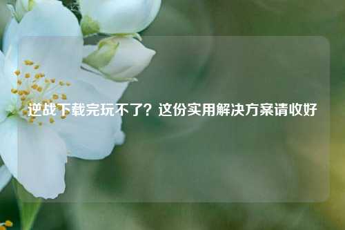 逆战下载完玩不了？这份实用解决方案请收好