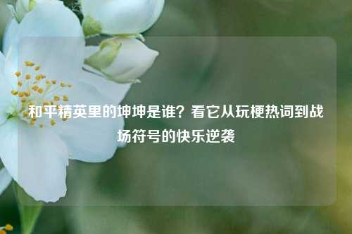 和平精英里的坤坤是谁?看它从玩梗热词到战场符号的快乐逆袭