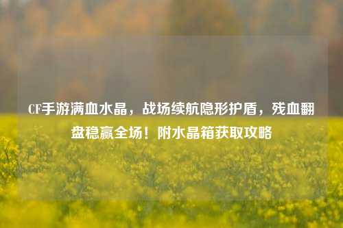 CF手游满血水晶,战场续航隐形护盾,残血翻盘稳赢全场!附水晶箱获取攻略