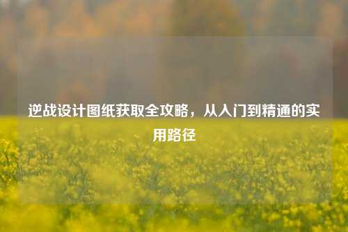 逆战设计图纸获取全攻略,从入门到精通的实用路径