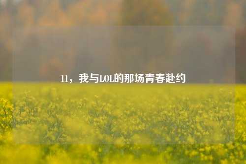 11,我与LOL的那场青春赴约
