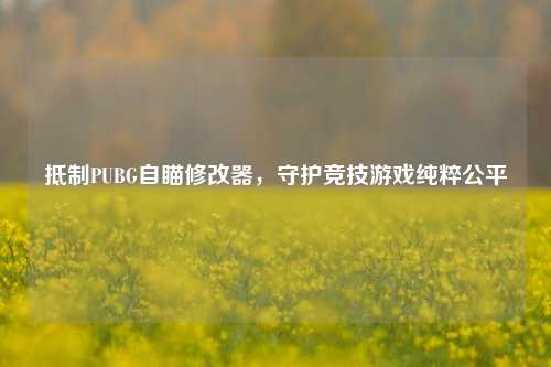 抵制PUBG自瞄修改器,守护竞技游戏纯粹公平