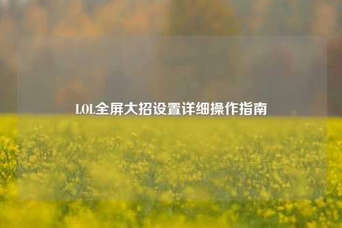 LOL全屏大招设置详细操作指南