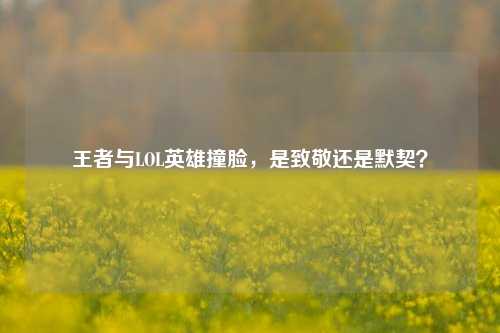 王者与LOL英雄撞脸,是致敬还是默契?