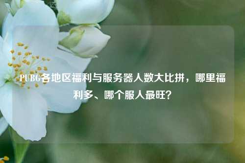 PUBG各地区福利与服务器人数大比拼,哪里福利多、哪个服人最旺?
